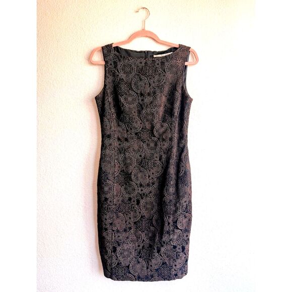 Erny Van Reijmersdal Dresses & Skirts - Vintage 90s Erny Van Reijmersdal Brocade Sheath Dress in Brown & Black size EU38